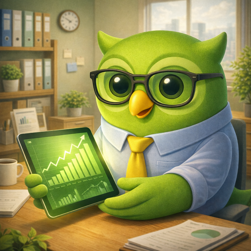 Theo the SageScreen owl presenting results